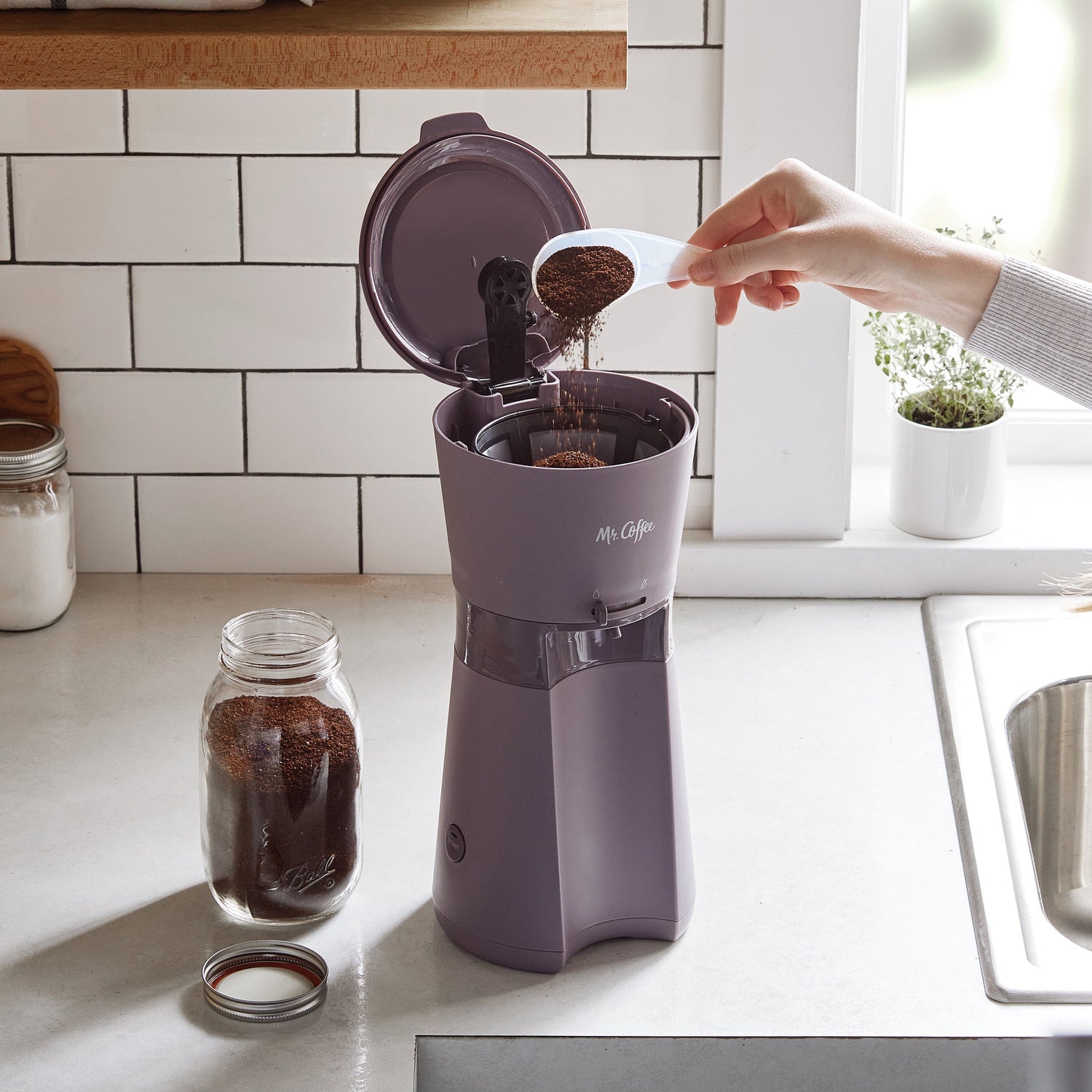 Chill Out with Mr. Coffee's Iced Coffee Maker - Single Serve Bliss with 22-Oz Tumbler in Lavender!