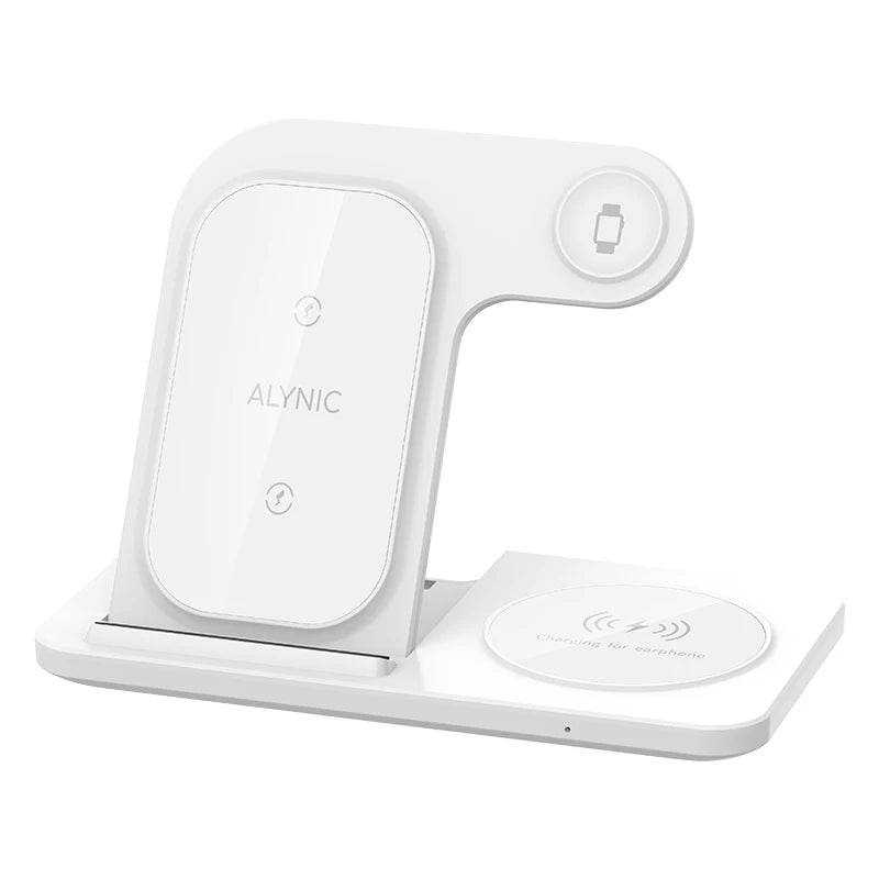 Elevate Your Charging Game: 3-in-1 Wireless Charging Stand for iPhone 15/14/13/12/X Max, Apple Watch Series 8/7/SE, and AirPods Pro - Foldable and Fast!