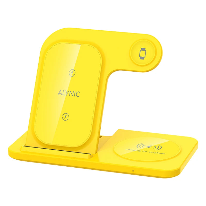 Elevate Your Charging Game: 3-in-1 Wireless Charging Stand for iPhone 15/14/13/12/X Max, Apple Watch Series 8/7/SE, and AirPods Pro - Foldable and Fast!