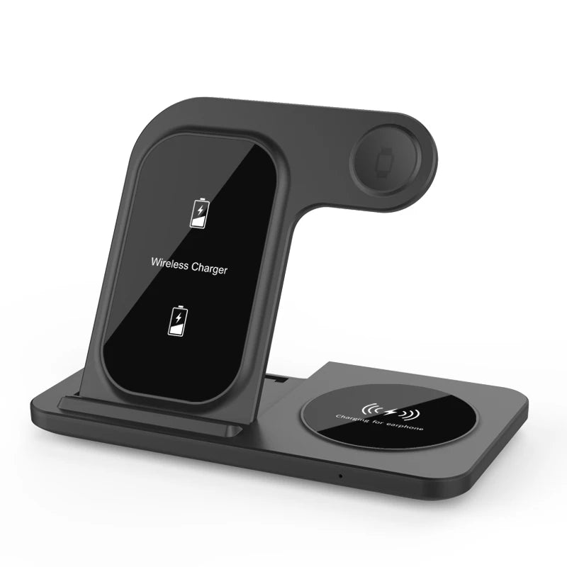 Elevate Your Charging Game: 3-in-1 Wireless Charging Stand for iPhone 15/14/13/12/X Max, Apple Watch Series 8/7/SE, and AirPods Pro - Foldable and Fast!