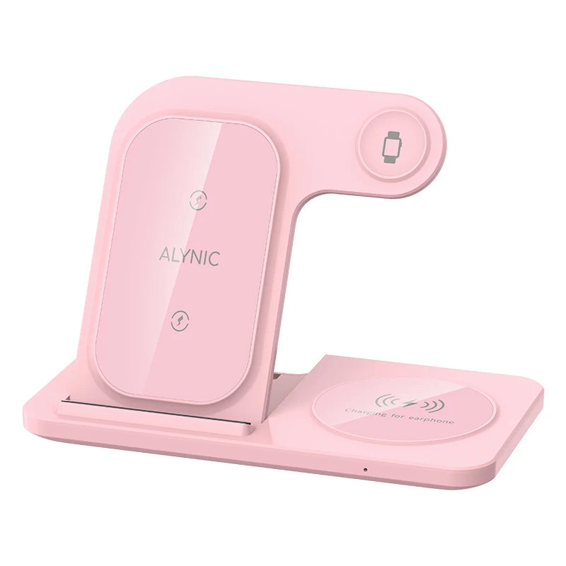Elevate Your Charging Game: 3-in-1 Wireless Charging Stand for iPhone 15/14/13/12/X Max, Apple Watch Series 8/7/SE, and AirPods Pro - Foldable and Fast!
